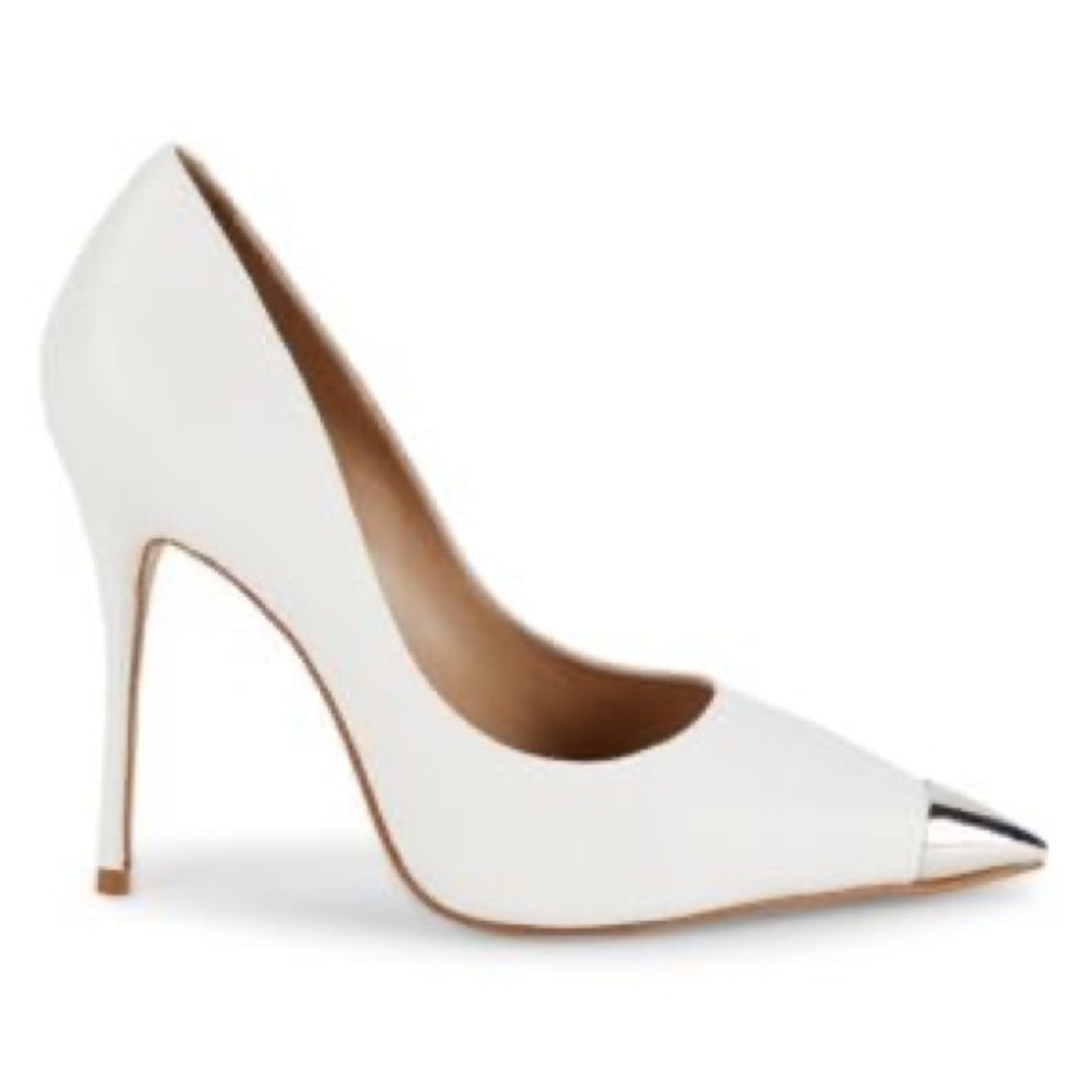 Pointed Toe Stiletto White Pumps, Saks 5th Ave, size 8